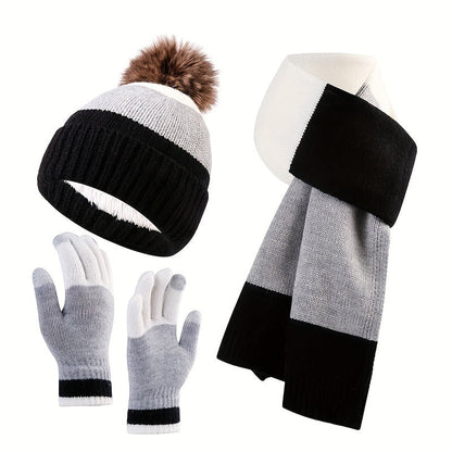 Trendy Winterset - Mütze, Schal und Handschuhe für Kalte Tage