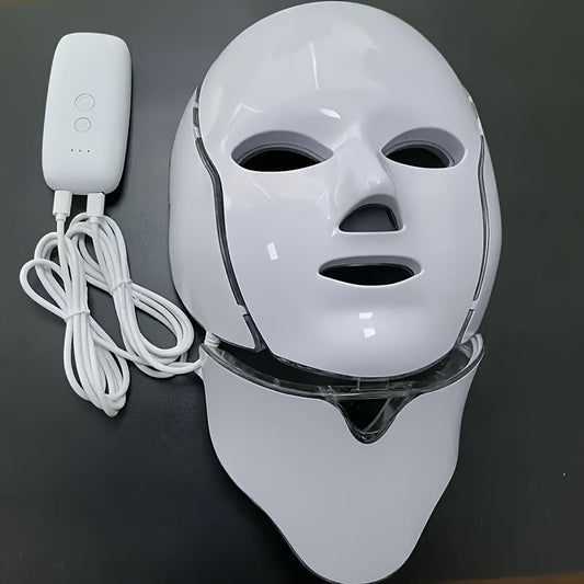 7-Farben LED Gesichts- & Halsmaske – USB wiederaufladbares Hautpflegegerät