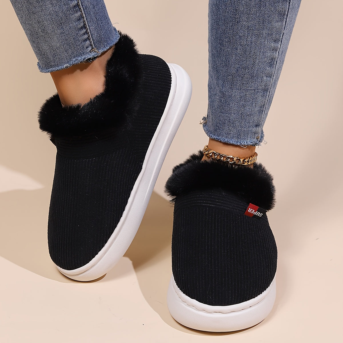 Liza Fluffy Hausschuh – Wärme und Komfort für Damen