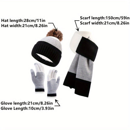 Trendy Winterset - Mütze, Schal und Handschuhe für Kalte Tage