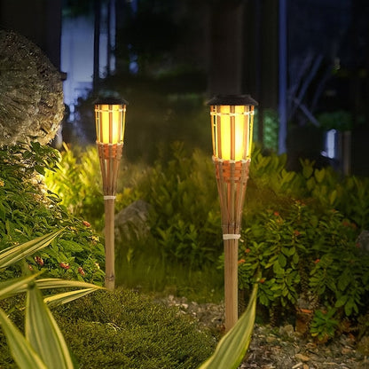 Solar-Bambusflammenlaterne – Stimmungsvolles und Natürliches