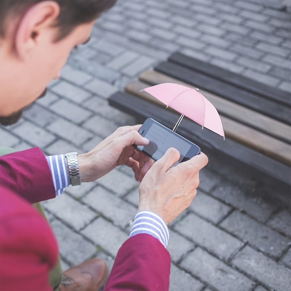 MiniSmart Regenschirm – Smartphone Sonnen- und Regenschutz mit Saugnapfhalter