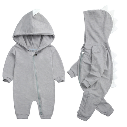 DinoBaby Jumpsuit – Weicher Overall mit Kapuze und Verspielten Rückendetails