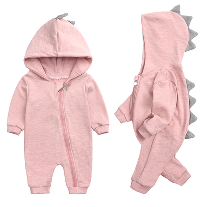 DinoBaby Jumpsuit – Weicher Overall mit Kapuze und Verspielten Rückendetails