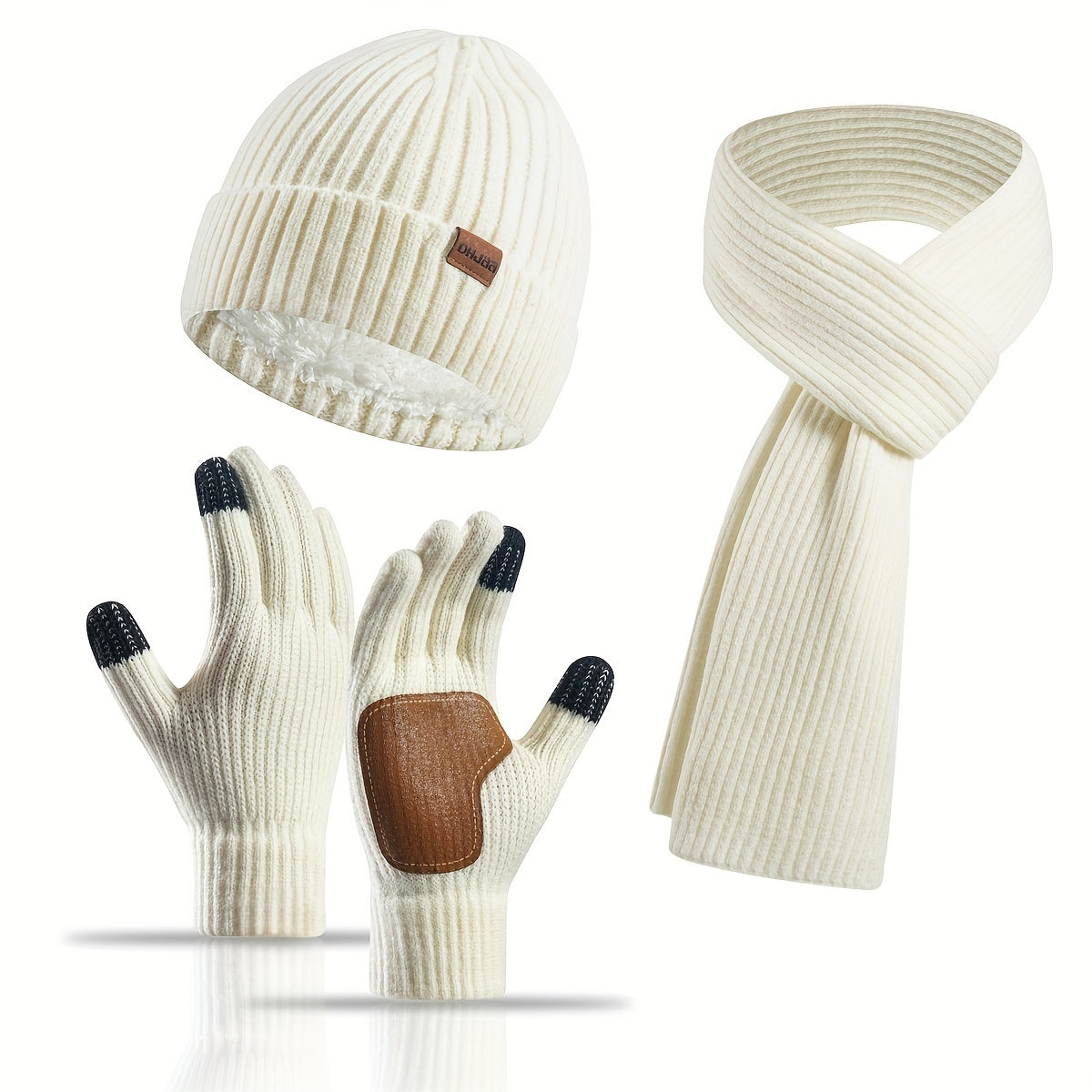 Fröhliches Winterset – Mütze, Schal und Handschuhe für Paare