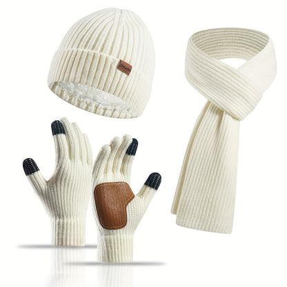Fröhliches Winterset – Mütze, Schal und Handschuhe für Paare
