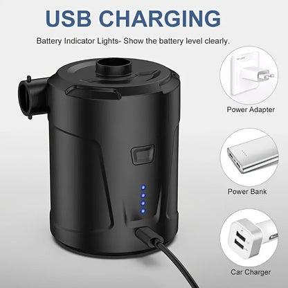 Tragbare USB-Luftpumpe – Kompakter kabelloser Inflator für den Einsatz im Freien