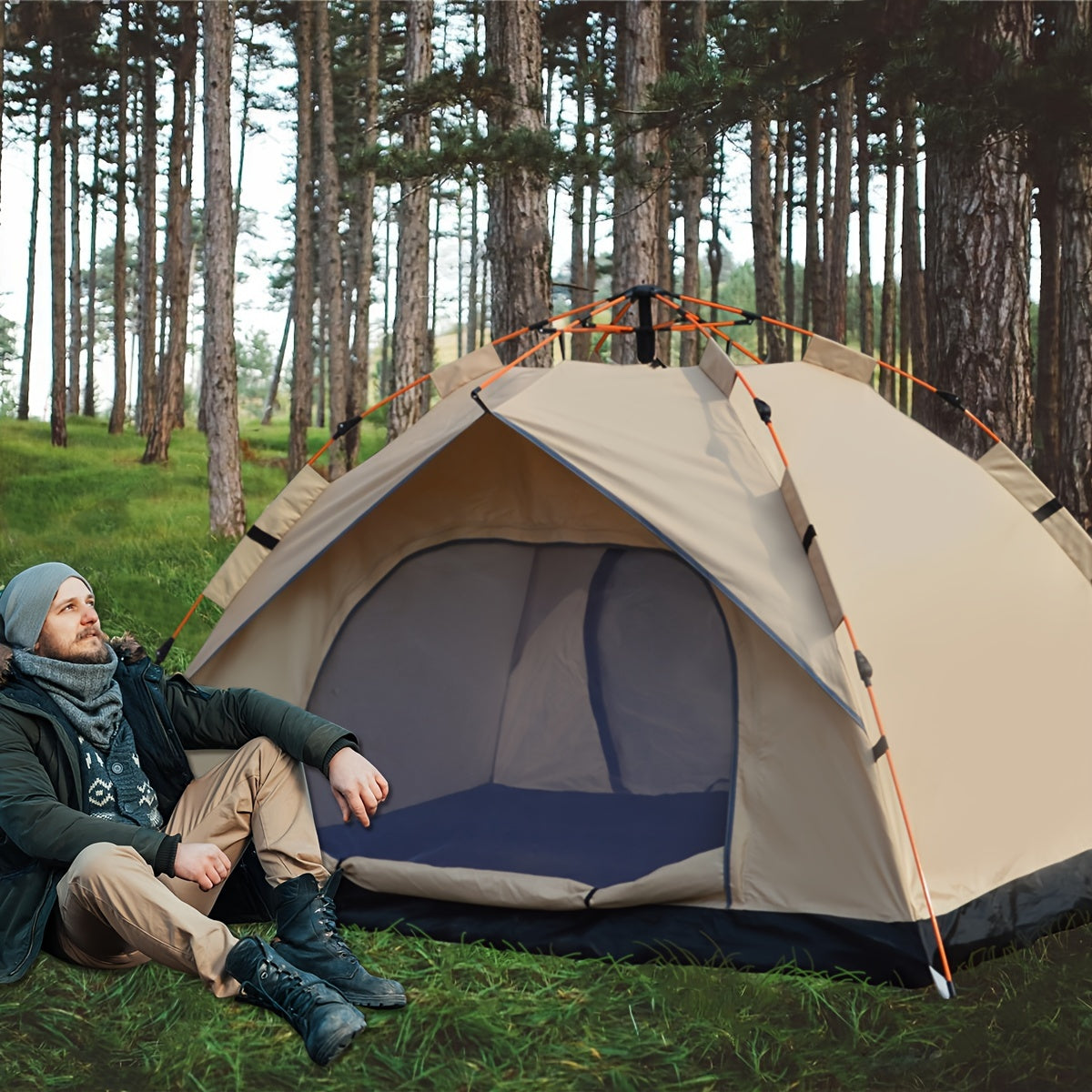 QuickCamp Zelt - Schnell aufzubauendes Zelt mit UV-Schutz für 4 Personen