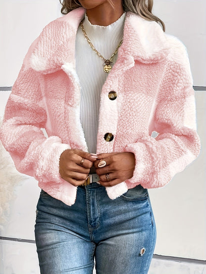 Luna Kariertes Teddy-Jacke – Wärme und Stil für Damen