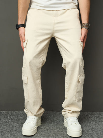 Lässige Beige Denim Jeans – Praktisch und Bequem für Jeden Tag