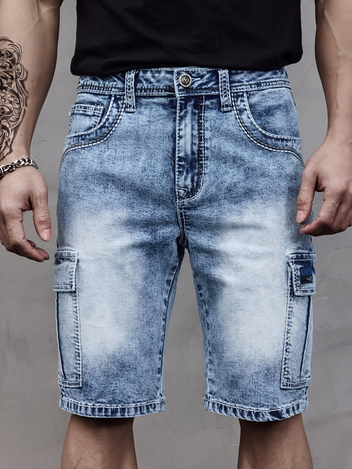 Herren Multi-Pocket Denim Shorts - Praktisch und Komfortabel