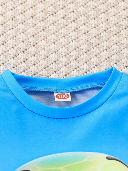 Schildkröten Druck Sommer Set – Lässiges T-Shirt und Shorts für Jungen