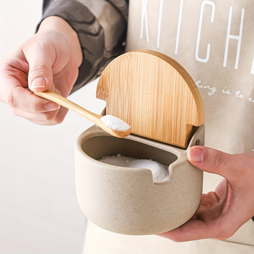 Keramische Kräutertöpfe Set – Nachhaltig mit Bambusdeckel und Praktischem Tablett