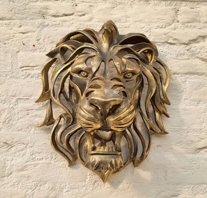 Majestätische Löwenkopf-Wanddekoration - Symbol für Kraft und Eleganz