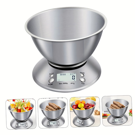 Digitale Küchenwaage mit Edelstahlwaage – Präzision mit Temperatursensor und Timerfunktion zum Backen und Kochen