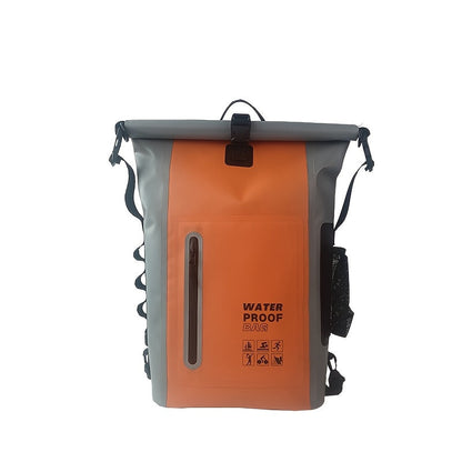 Wasserdichter 25L Rolltop-Rucksack mit mehreren Fächern, stabiler Schnallenversiegelung und Netz-Seitentasche