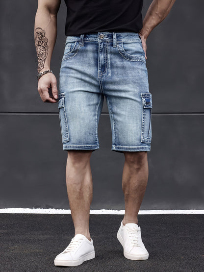 Herren Multi-Pocket Denim Shorts - Praktisch und Komfortabel