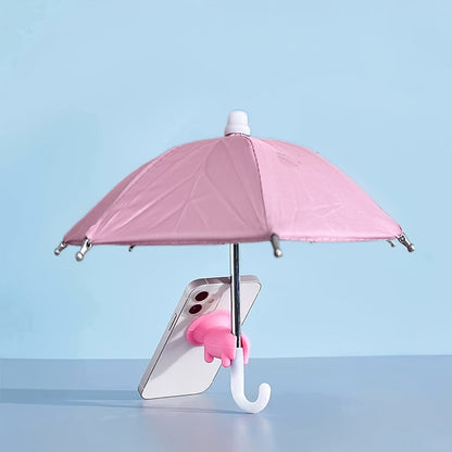 MiniSmart Regenschirm – Smartphone Sonnen- und Regenschutz mit Saugnapfhalter