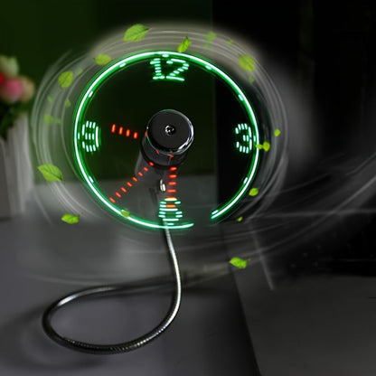 Tragbarer USB LED-Uhrenventilator mit Zeitanzeige