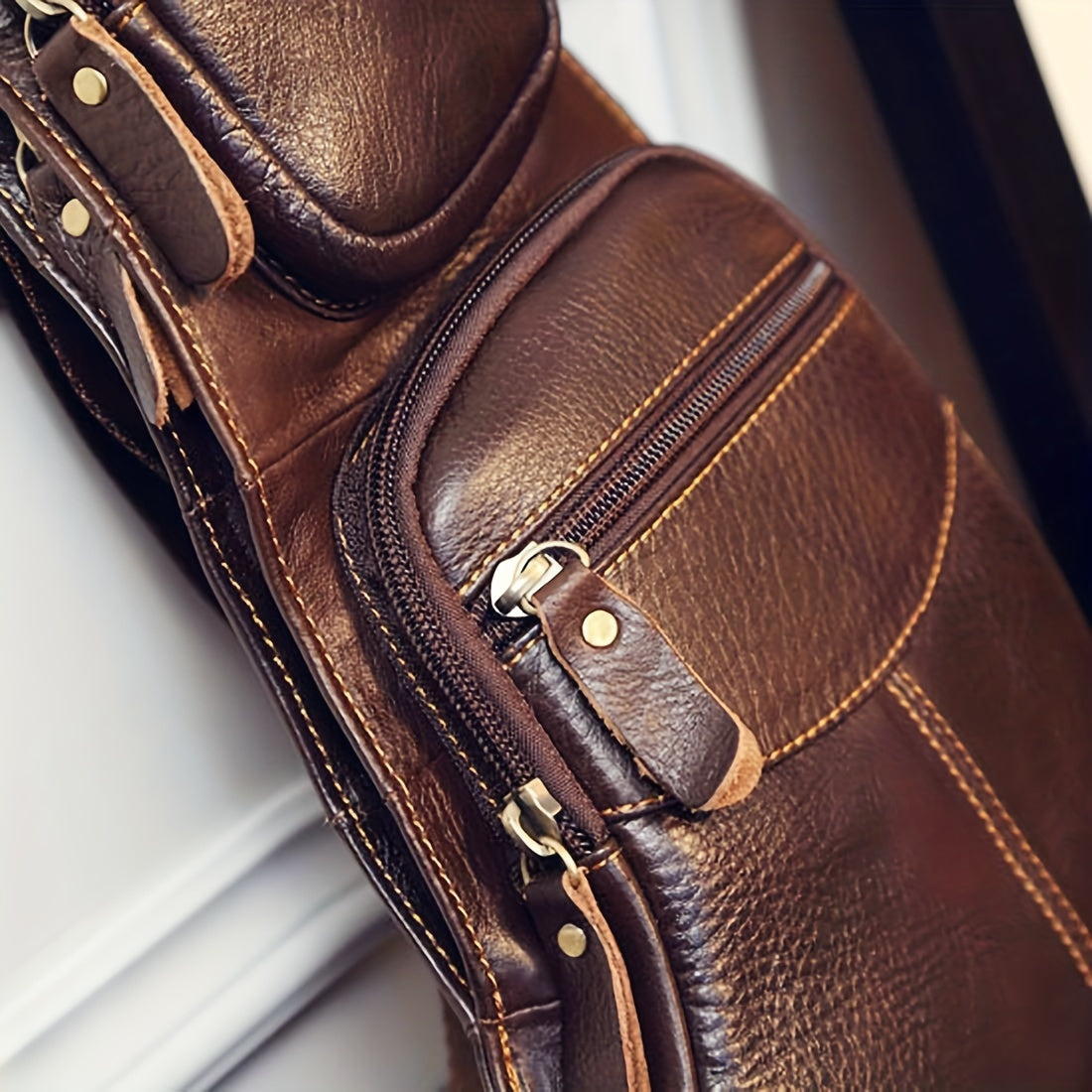 Vintage Klassische Leder Slingtasche – Kompakt und Langlebig