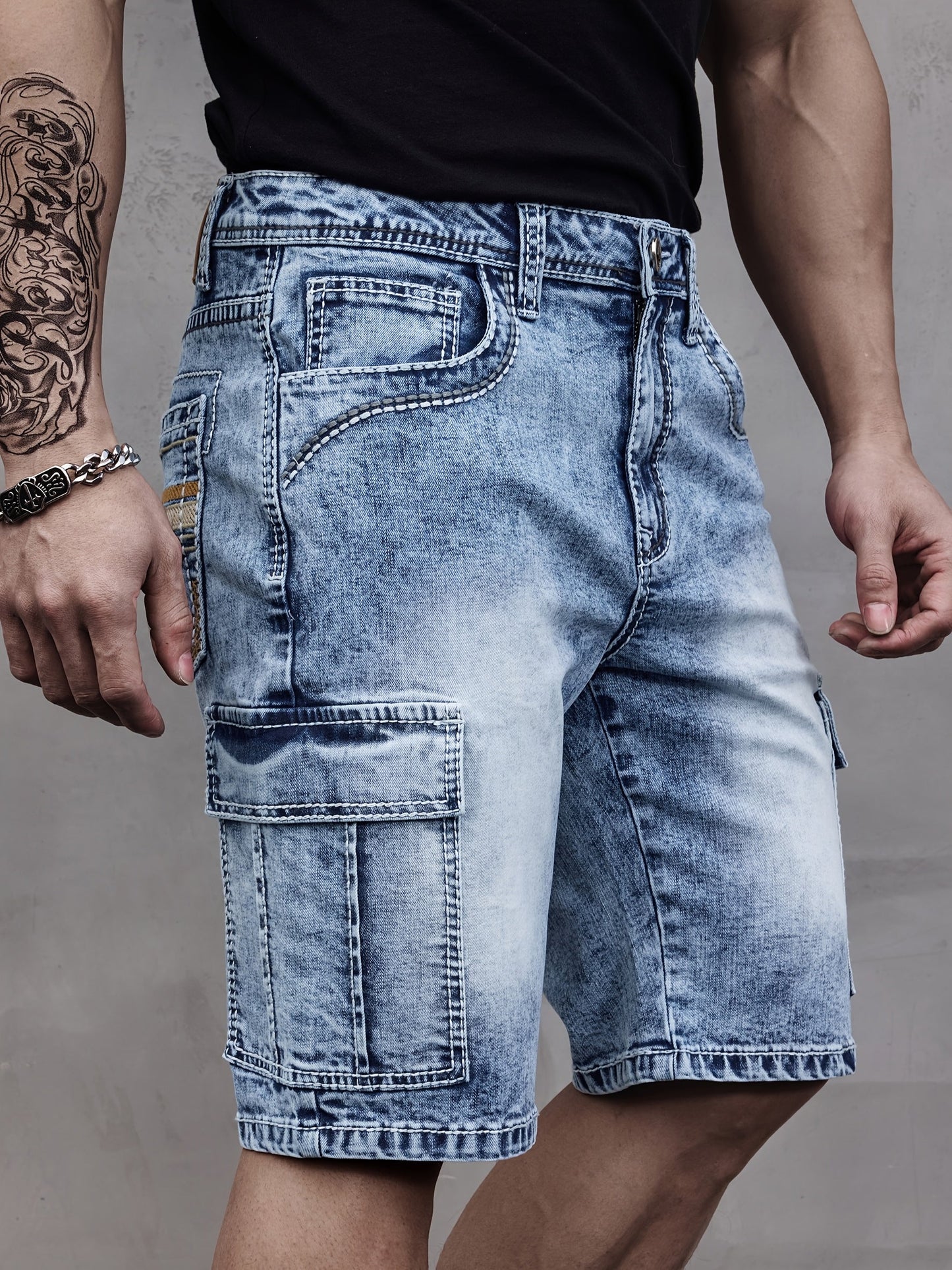 Herren Multi-Pocket Denim Shorts - Praktisch und Komfortabel