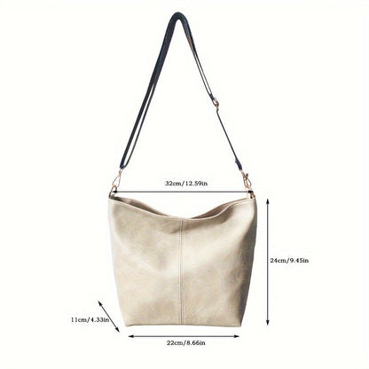 Breite Geometrische Tasche – Große Kapazität Crossbody mit Retro-Vibe
