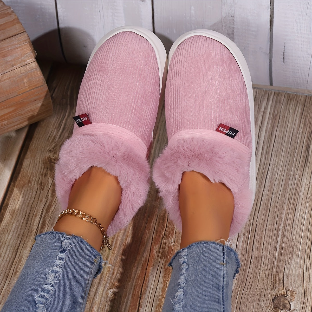 Liza Fluffy Hausschuh – Wärme und Komfort für Damen