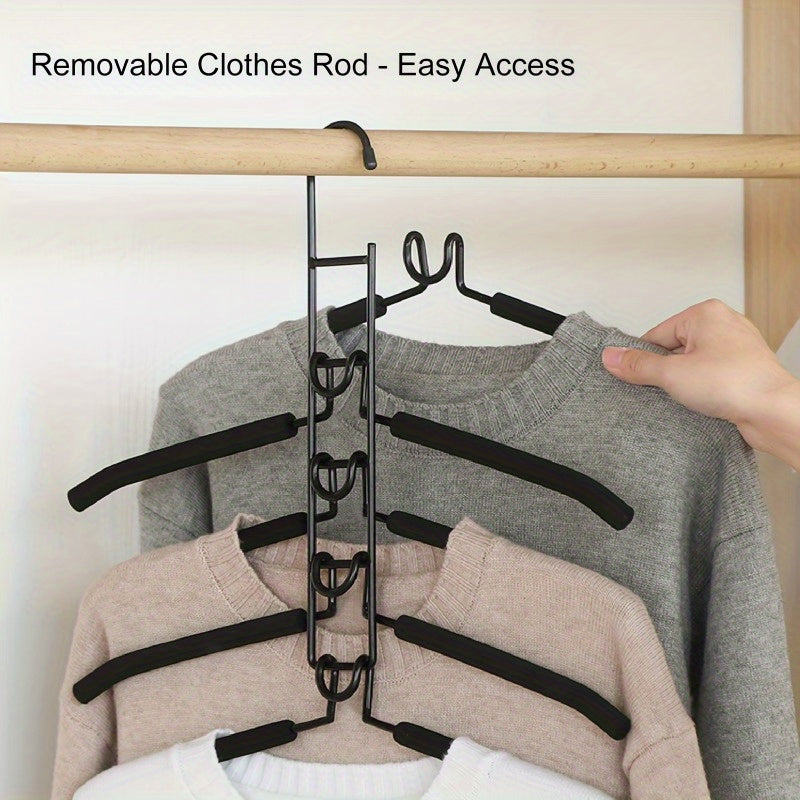 Multilayer Kleiderbügel Set – 5-in-1 Platzsparender Organizer mit rutschfesten Schaumstoffpolstern