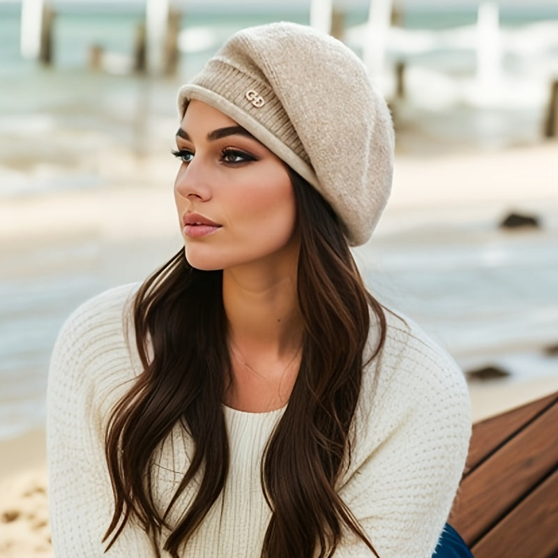 Chic gestricktes Beret für Damen – Eleganz und Wärme für den Winter