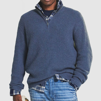 Herrenpullover mit Reißverschlusskragen – Luxus und Komfort aus Kaschmir