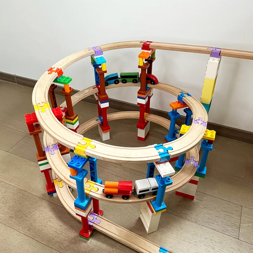 Set von 7-14 Bunt Holzgleisadaptern – Verstellbare Verbinder für den Modellbau