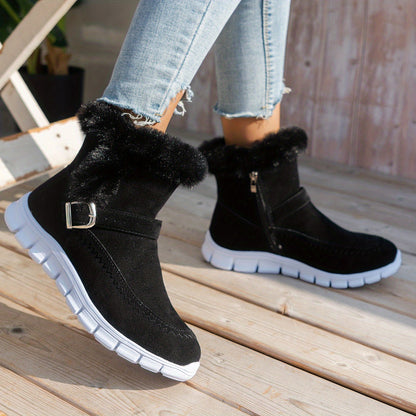 Warme Samt-Schneestiefel für Damen – Komfortabel und Stilvoll