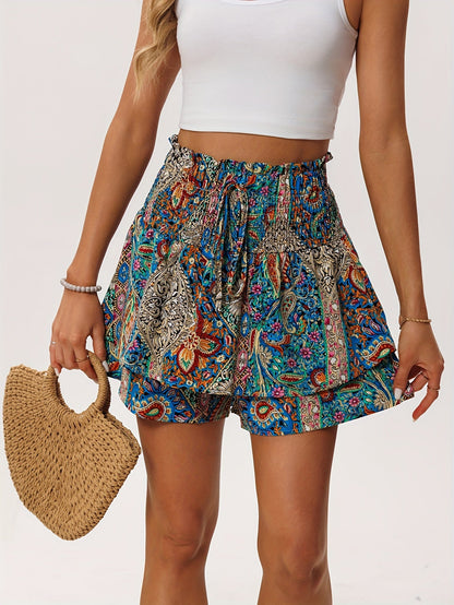 Urlaubs-Damenshorts Blumenmuster – Komfortabel und Weiblich