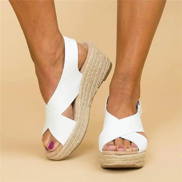Chice Keil-Sandalen mit überkreuzten Riemen – Bequemer Sommerstil