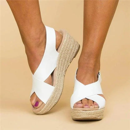 Chice Keil-Sandalen mit überkreuzten Riemen – Bequemer Sommerstil