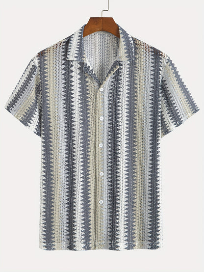 Herren Sommer Casual Kurzarmshirt – Gewebter Stoff für einen Frischen Look