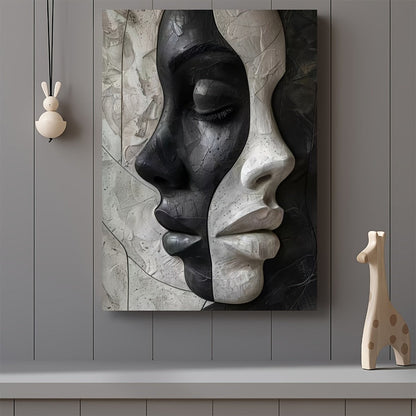 Abstraktes Weibliches 3D-Porträt – DIY Leinwand-Set für Kunstliebhaber