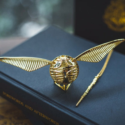 Goldene Flügel-Orb-Ringbox – Luxuriöse bewegliche Schmuckschatulle