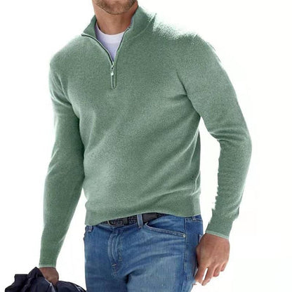 Klassischer Zip-Up Strickpullover – Bequeme Herren-Essential
