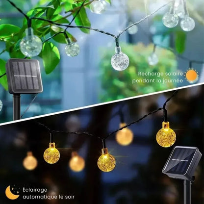 Solar LED Lichterkette mit Kugeln – Warm und Gemütlich