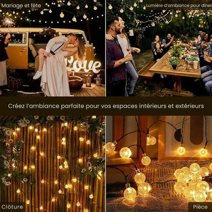 Solar LED Lichterkette mit Kugeln – Warm und Gemütlich