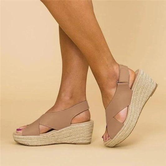 Chice Keil-Sandalen mit überkreuzten Riemen – Bequemer Sommerstil