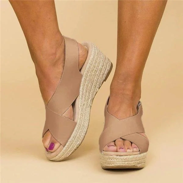 Chice Keil-Sandalen mit überkreuzten Riemen – Bequemer Sommerstil