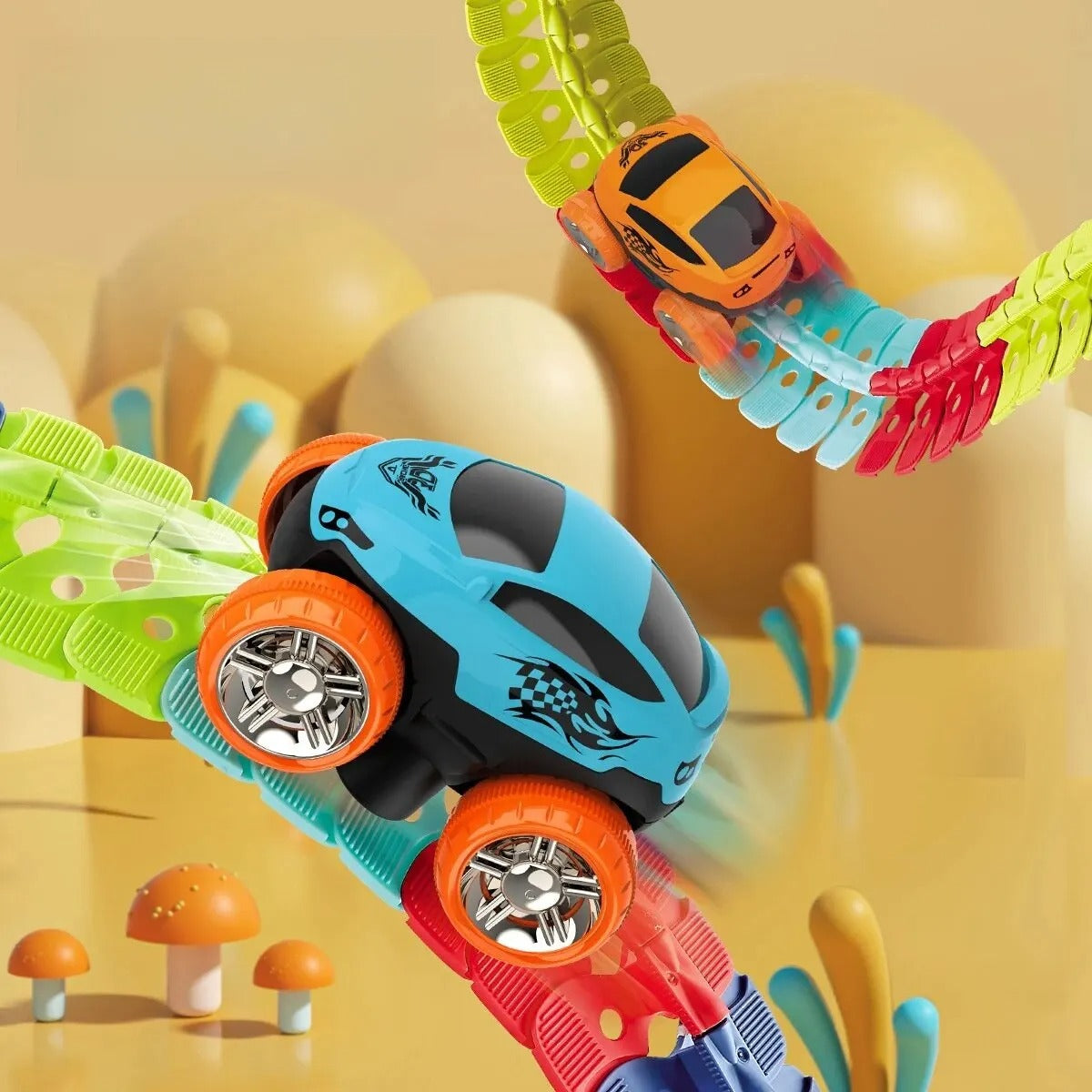 Bunte flexible Rennbahn – Spaß und Kreativität