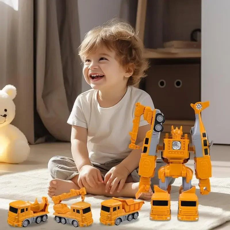 Baufahrzeug-Roboter-Set – 6-in-1 Spielset für kreatives Spielen und Abenteuer