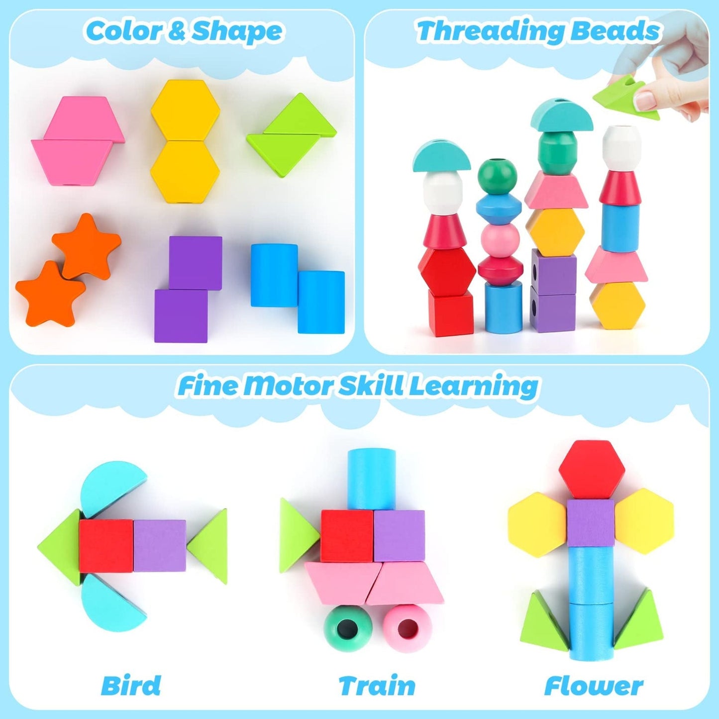 Kreative Stapelbausteine Set – Montessori-Spielzeug für Kinder