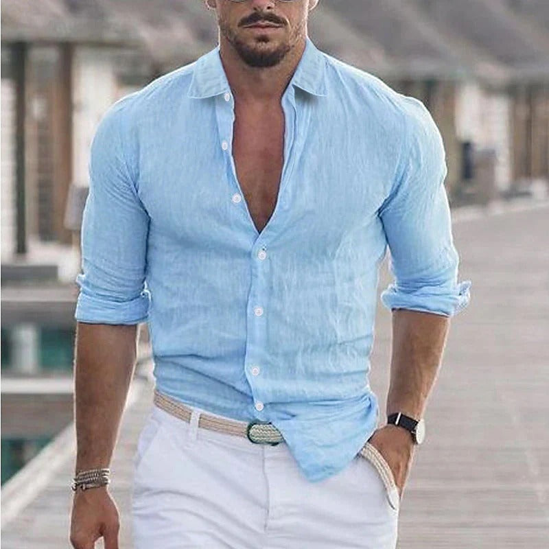 Breeze Luxe Leinen Hemd – Frisch und Komfortabel für Herren