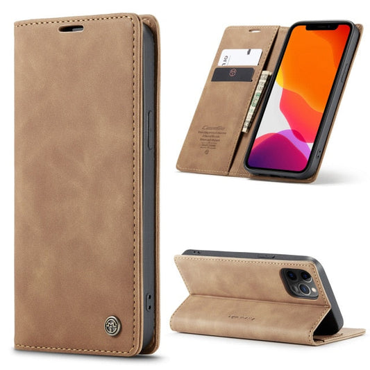 iPhone Leder Flipcase – Magnetisch & Funktional