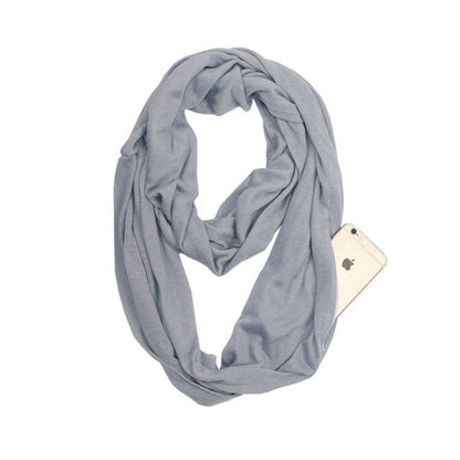 Reissjaal mit Versteckter Tasche – Infinity Stil & Sicherheit in Einem