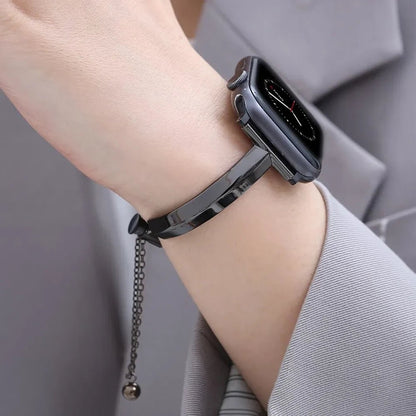 Slim Link Band – Luxuriöses Edelstahl-Armband für die Apple Watch für Damen